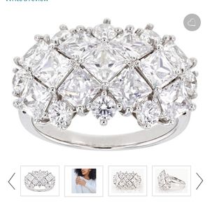 BELLA LUCE  White Cubic Zirconia Rhodium Over Sterling Silver Ring 7.77c…
